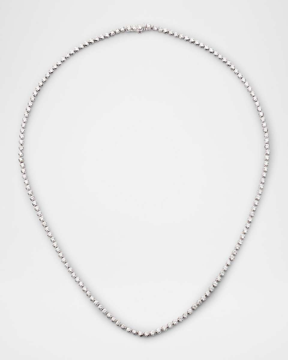 18K White Gold Diamond Tennis Necklace